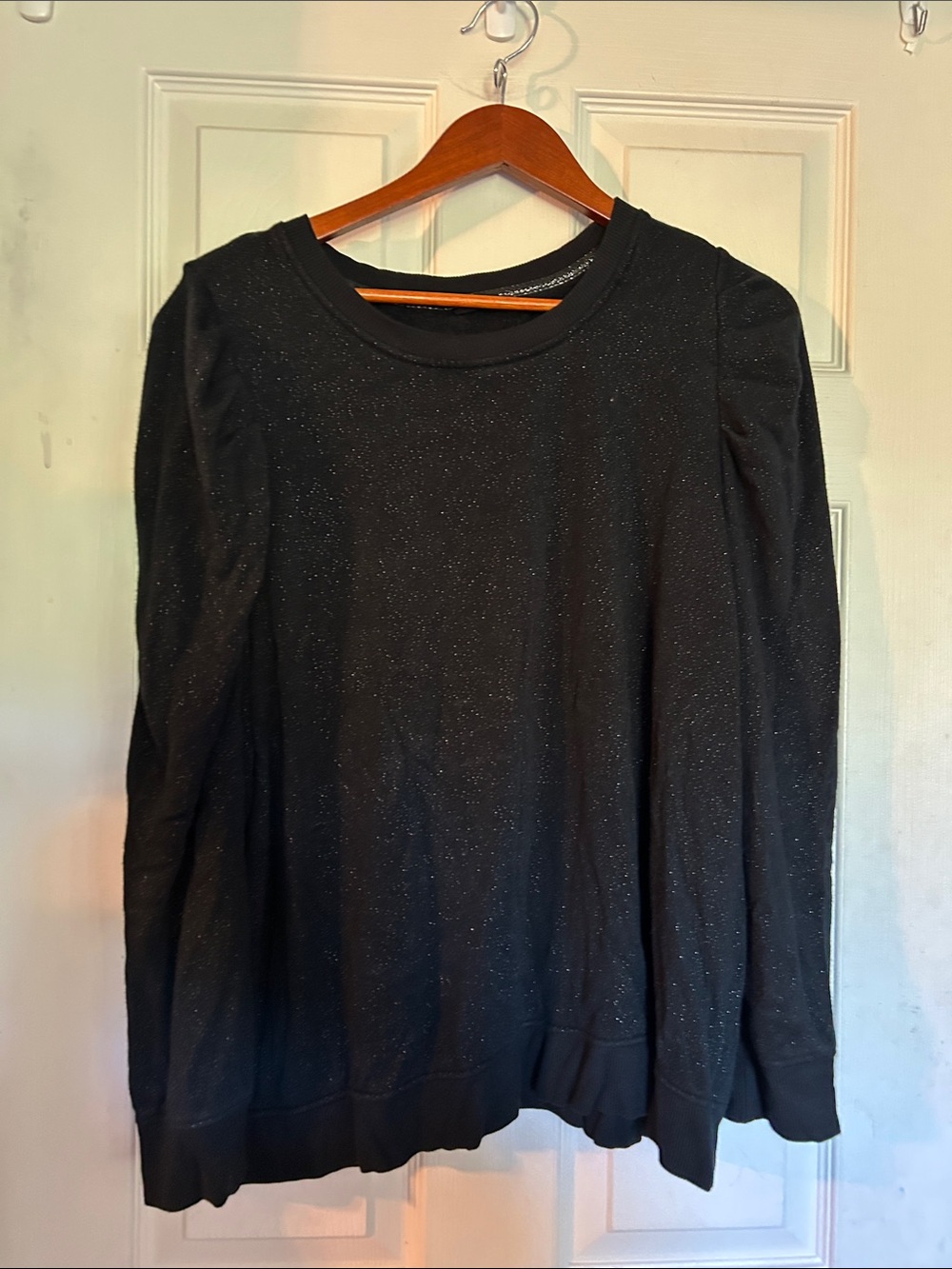 Jane and Delancey Black and Gold Sparkle Crewneck Sweater